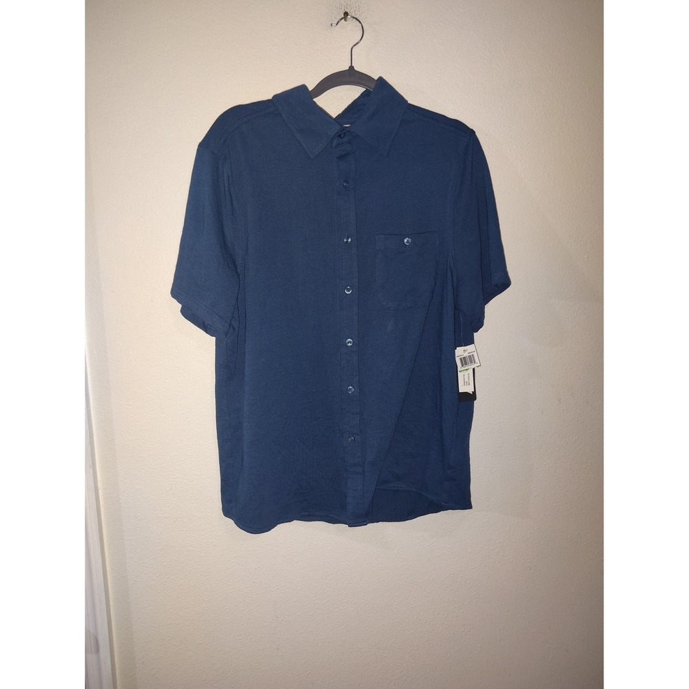 American Rag Cie Mens Short Sleeve Button Down Shirt Insignia Blue ARM22SZ15A